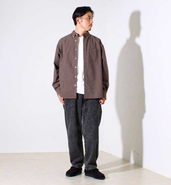 GLOSTER「【シーズンレス/UNISEX】ケミカルウォッシュ ワイドデニムイージーパンツ」|デニム|