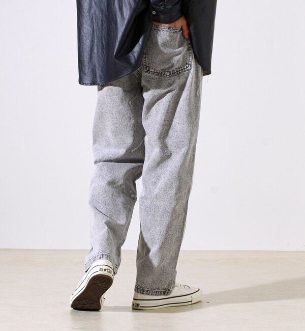 GLOSTER「【シーズンレス/UNISEX】ケミカルウォッシュ ワイドデニムイージーパンツ」|デニム|