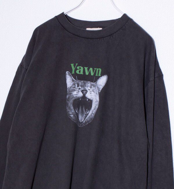 GLOSTER「【人気シリーズ】【DOG&CAT】犬猫ピグメント クルーネックロンT」|Tシャツ・カットソー|ブラック系その他