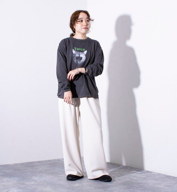 GLOSTER「【人気シリーズ】【DOG&CAT】犬猫ピグメント クルーネックロンT」|Tシャツ・カットソー|