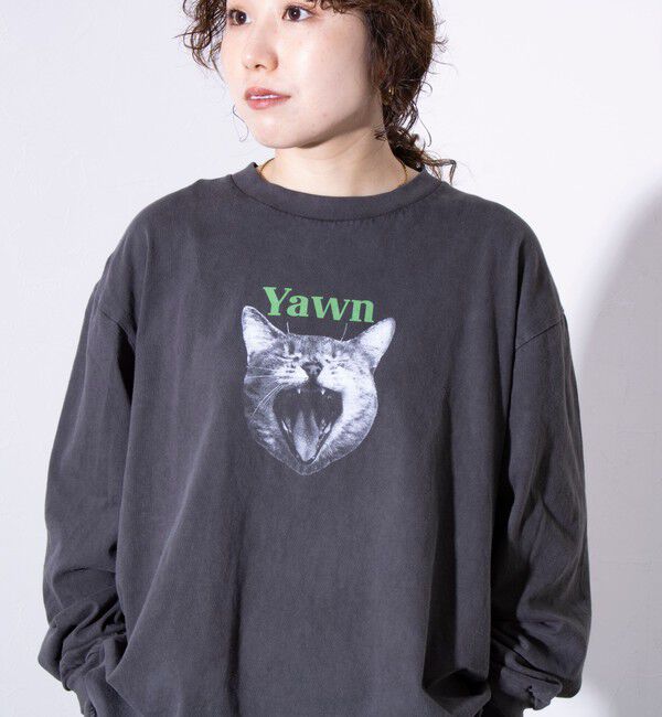 GLOSTER「【人気シリーズ】【DOG&CAT】犬猫ピグメント クルーネックロンT」|Tシャツ・カットソー|