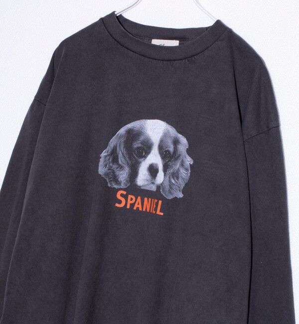 GLOSTER「【人気シリーズ】【DOG&CAT】犬猫ピグメント クルーネックロンT」|Tシャツ・カットソー|ブラック系その他2