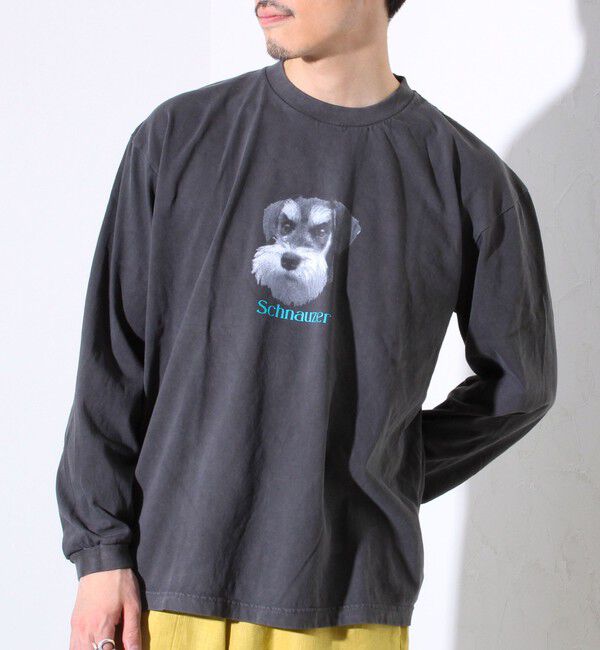 GLOSTER「【人気シリーズ】【DOG&CAT】犬猫ピグメント クルーネックロンT」|Tシャツ・カットソー|