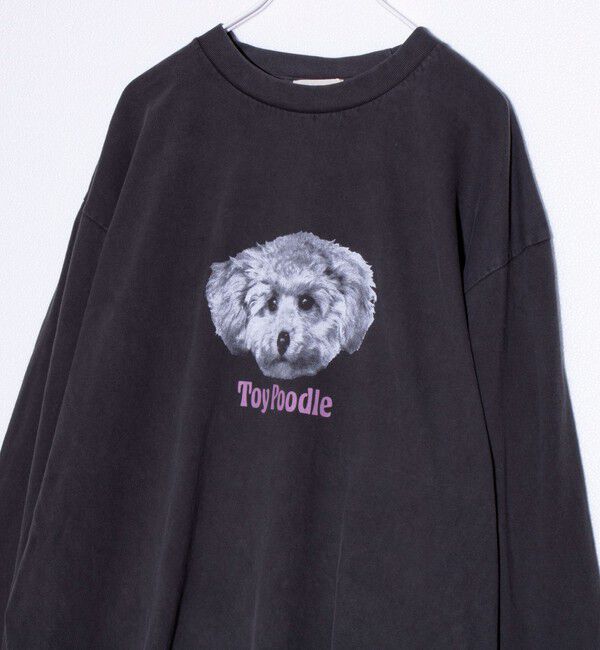 GLOSTER「【人気シリーズ】【DOG&CAT】犬猫ピグメント クルーネックロンT」|Tシャツ・カットソー|ブラック系その他5