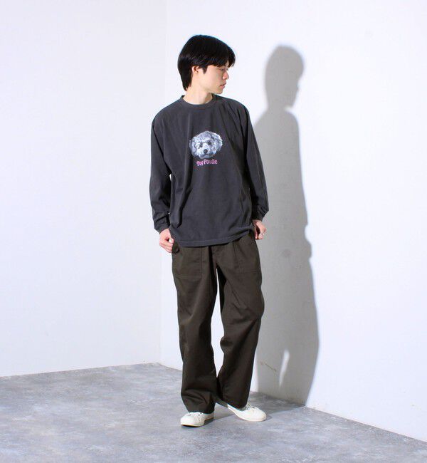 GLOSTER「【人気シリーズ】【DOG&CAT】犬猫ピグメント クルーネックロンT」|Tシャツ・カットソー|