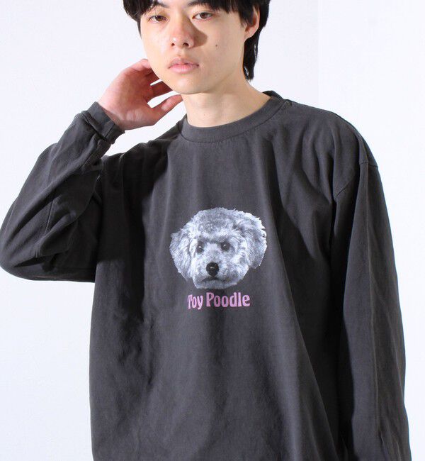 GLOSTER「【人気シリーズ】【DOG&CAT】犬猫ピグメント クルーネックロンT」|Tシャツ・カットソー|