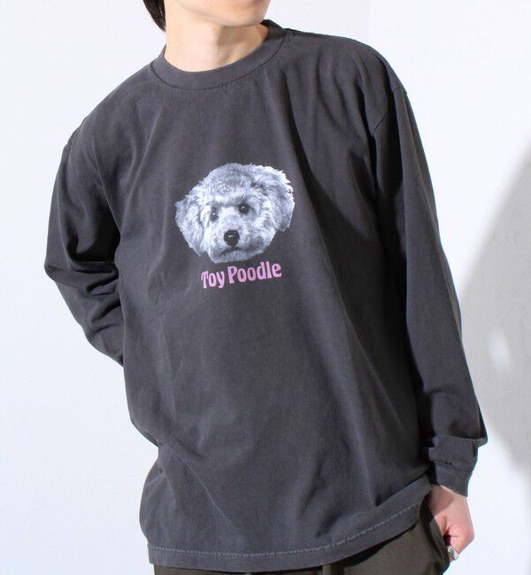 GLOSTER「【人気シリーズ】【DOG&CAT】犬猫ピグメント クルーネックロンT」|Tシャツ・カットソー|