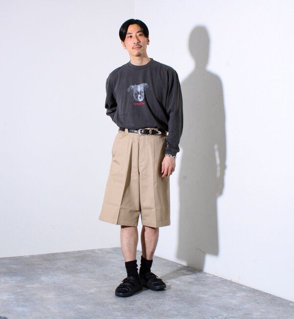 GLOSTER「【人気シリーズ】【DOG&CAT】犬猫ピグメント クルーネックロンT」|Tシャツ・カットソー|