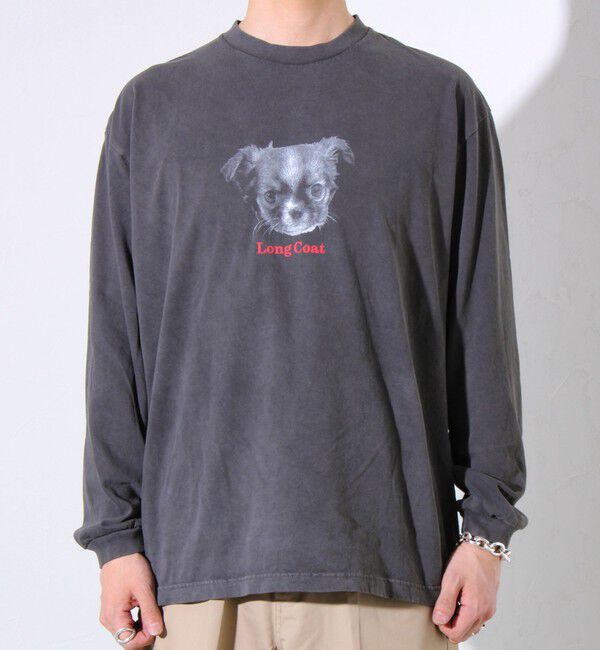 GLOSTER「【人気シリーズ】【DOG&CAT】犬猫ピグメント クルーネックロンT」|Tシャツ・カットソー|