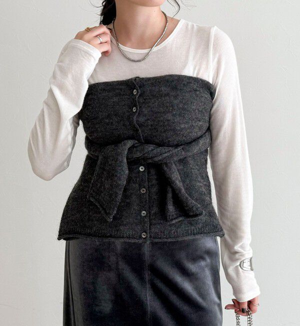 fredy emue「モヘヤ混ビスチェカーディガン」|カーディガン|