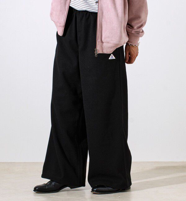 GLOSTER「【GEVACO/ゲバコ】ウールライクイージーパンツ」|チノ|ブラック