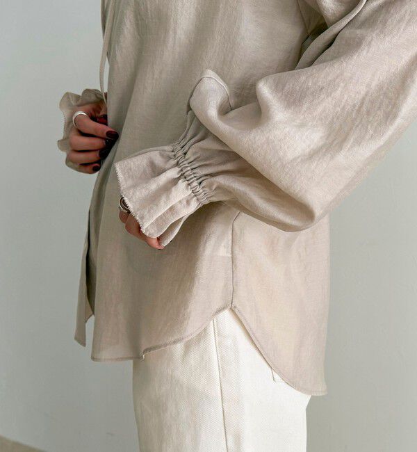 fredy emue「シャイニーシアーギャザーブラウス」|シャツ・ブラウス|