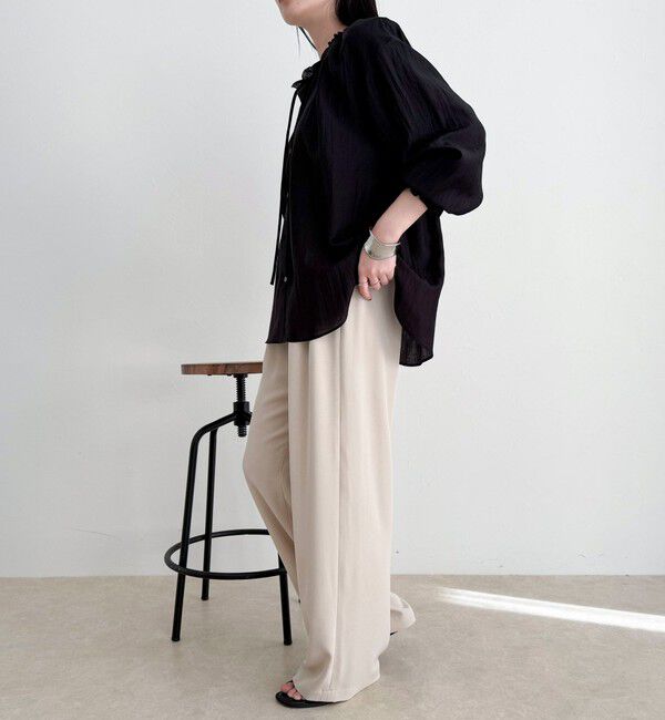 fredy emue「シャイニーシアーギャザーブラウス」|シャツ・ブラウス|