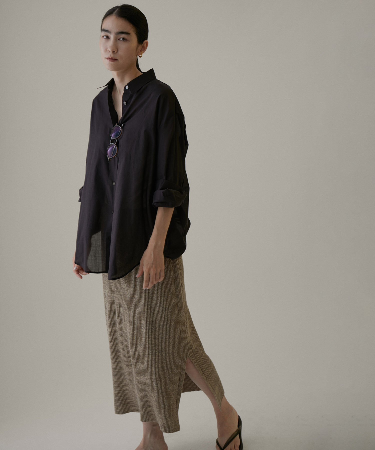 SALON adam et rope'「【NIPPON CULTURE】ワッシャーローンオーバーシャツ / 無地・ストライプ」|シャツ・ブラウス|