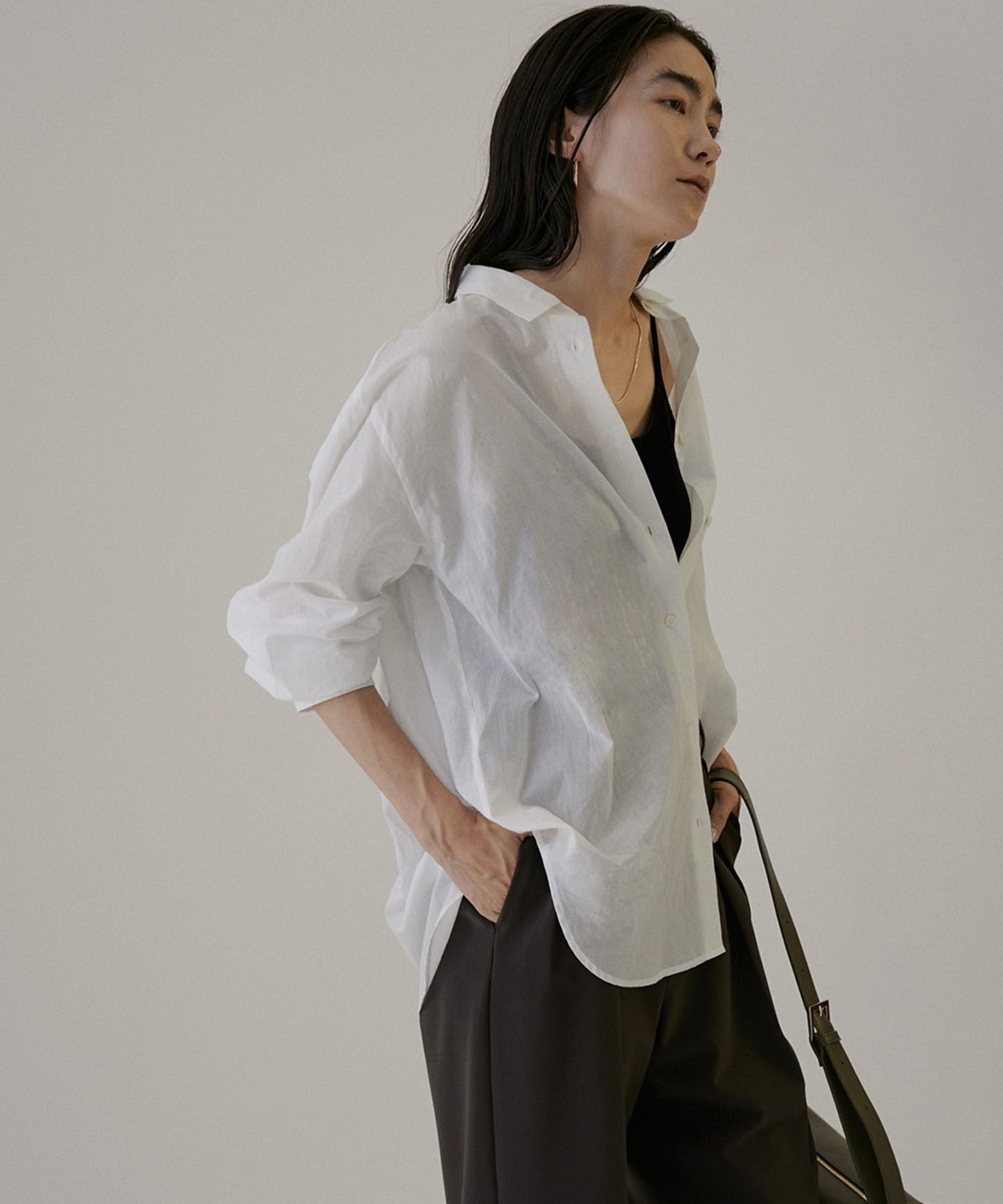 SALON adam et rope'「【NIPPON CULTURE】ワッシャーローンオーバーシャツ / 無地・ストライプ」|シャツ・ブラウス|