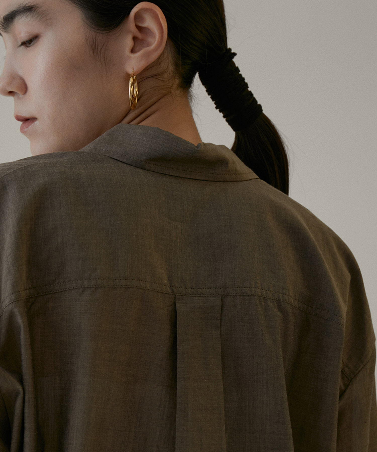 SALON adam et rope'「【NIPPON CULTURE】ワッシャーローンオーバーシャツ / 無地・ストライプ」|シャツ・ブラウス|