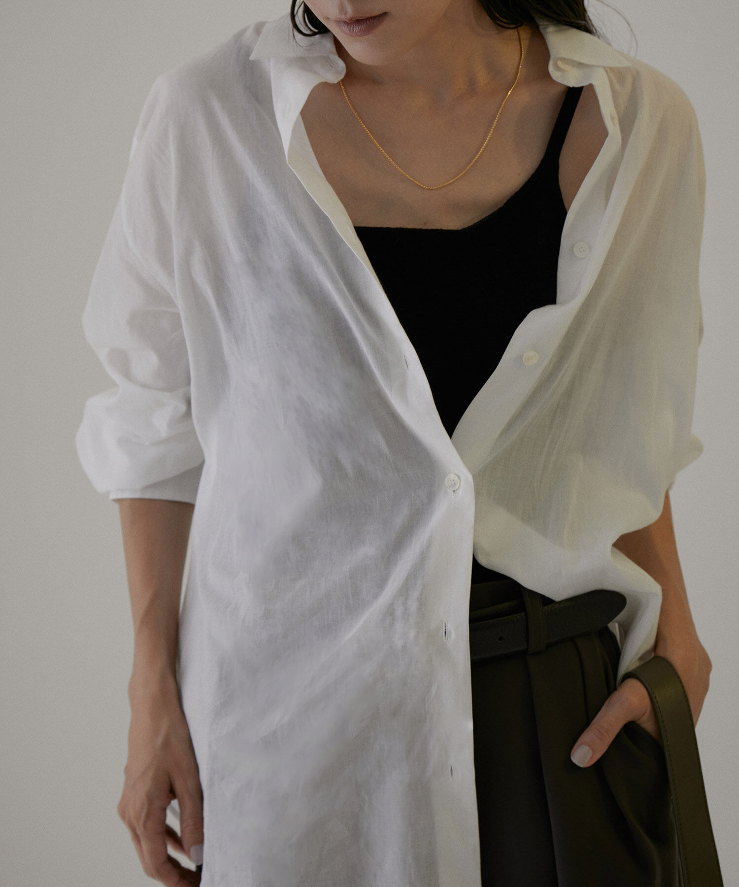 SALON adam et rope'「【NIPPON CULTURE】ワッシャーローンオーバーシャツ / 無地・ストライプ」|シャツ・ブラウス|