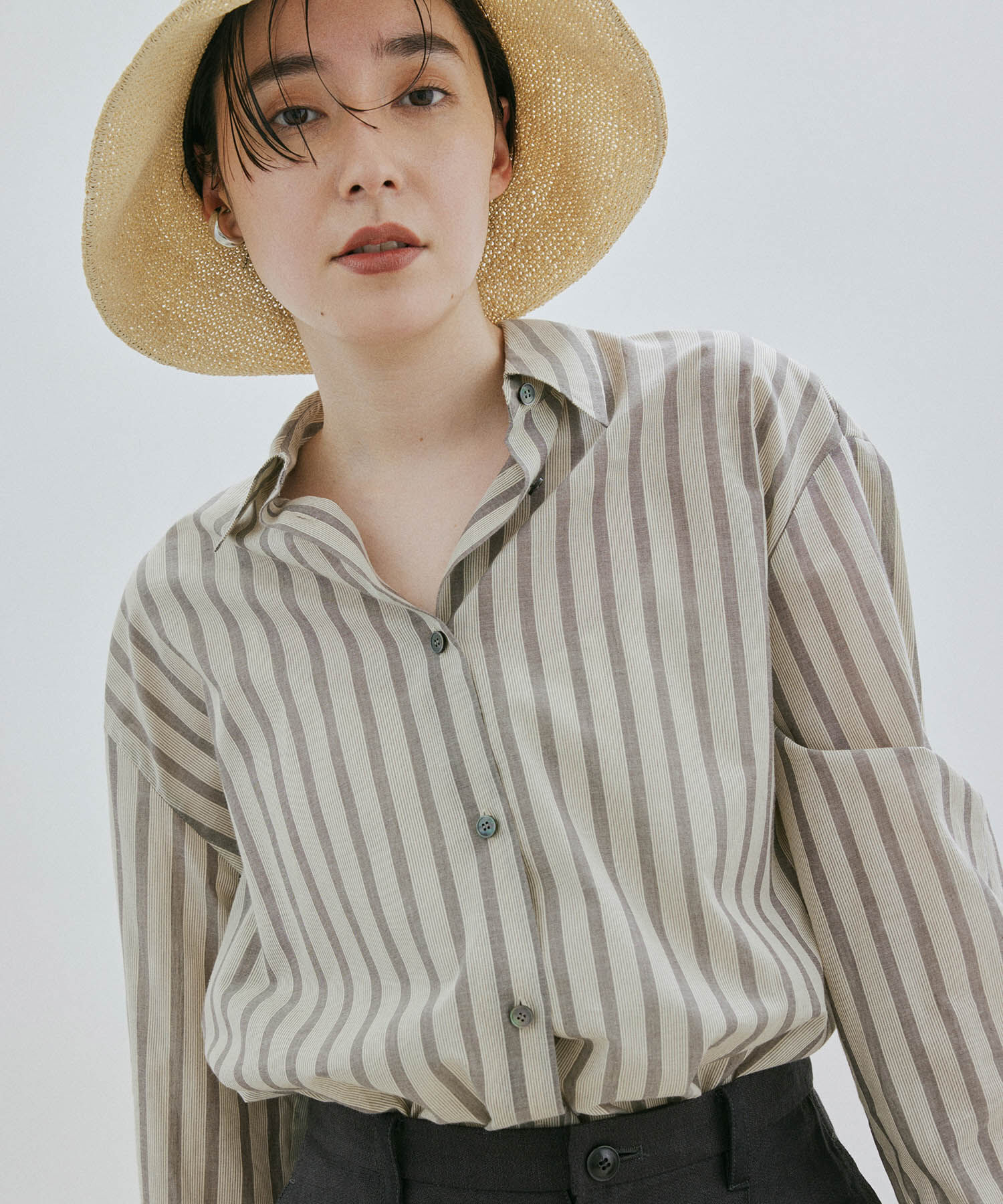 SALON adam et rope'「【NIPPON CULTURE】ワッシャーローンオーバーシャツ / 無地・ストライプ」|シャツ・ブラウス|キナリ系(19)