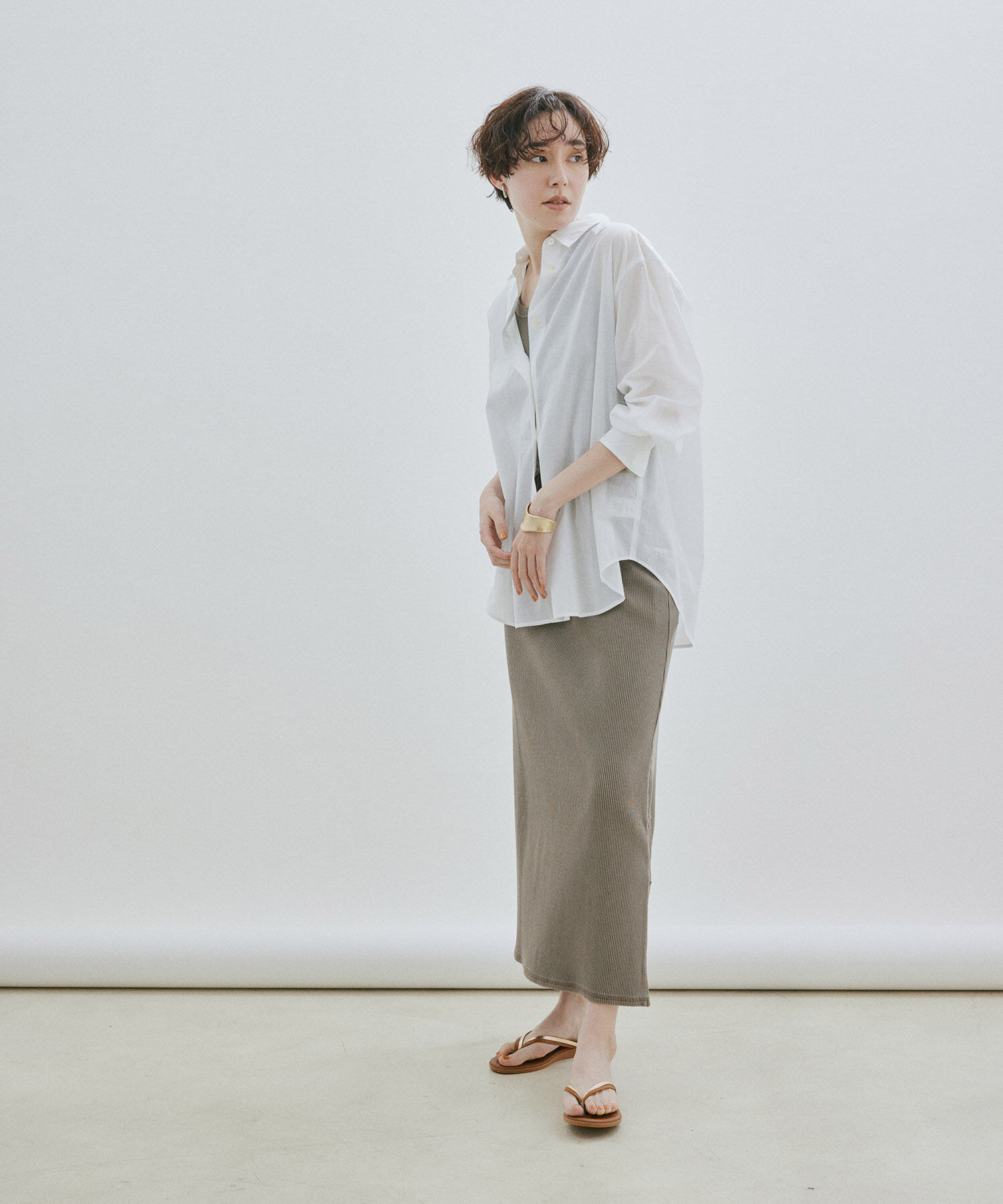 SALON adam et rope'「【NIPPON CULTURE】ワッシャーローンオーバーシャツ / 無地・ストライプ」|シャツ・ブラウス|