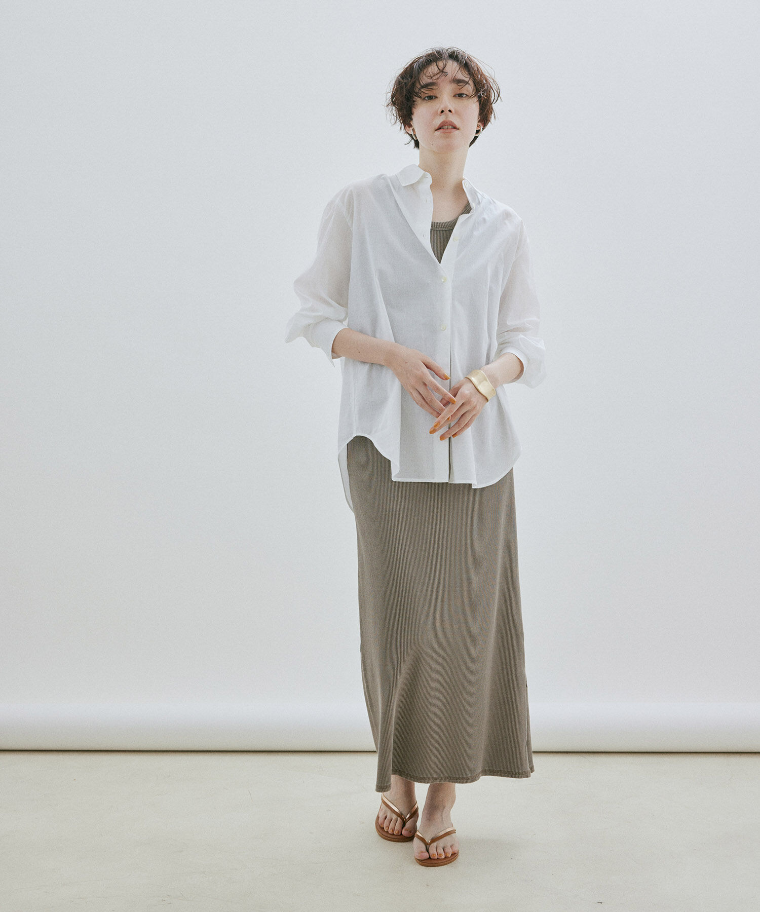 SALON adam et rope'「【NIPPON CULTURE】ワッシャーローンオーバーシャツ / 無地・ストライプ」|シャツ・ブラウス|