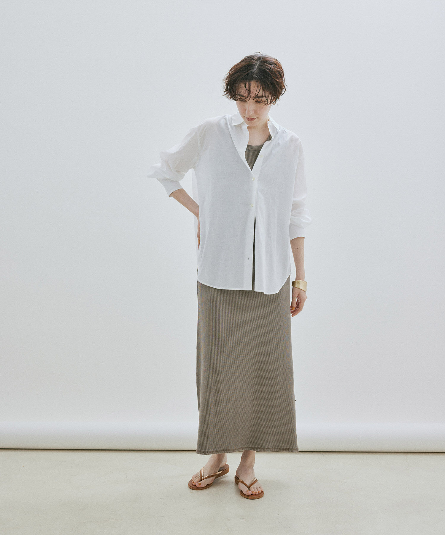 SALON adam et rope'「【NIPPON CULTURE】ワッシャーローンオーバーシャツ / 無地・ストライプ」|シャツ・ブラウス|