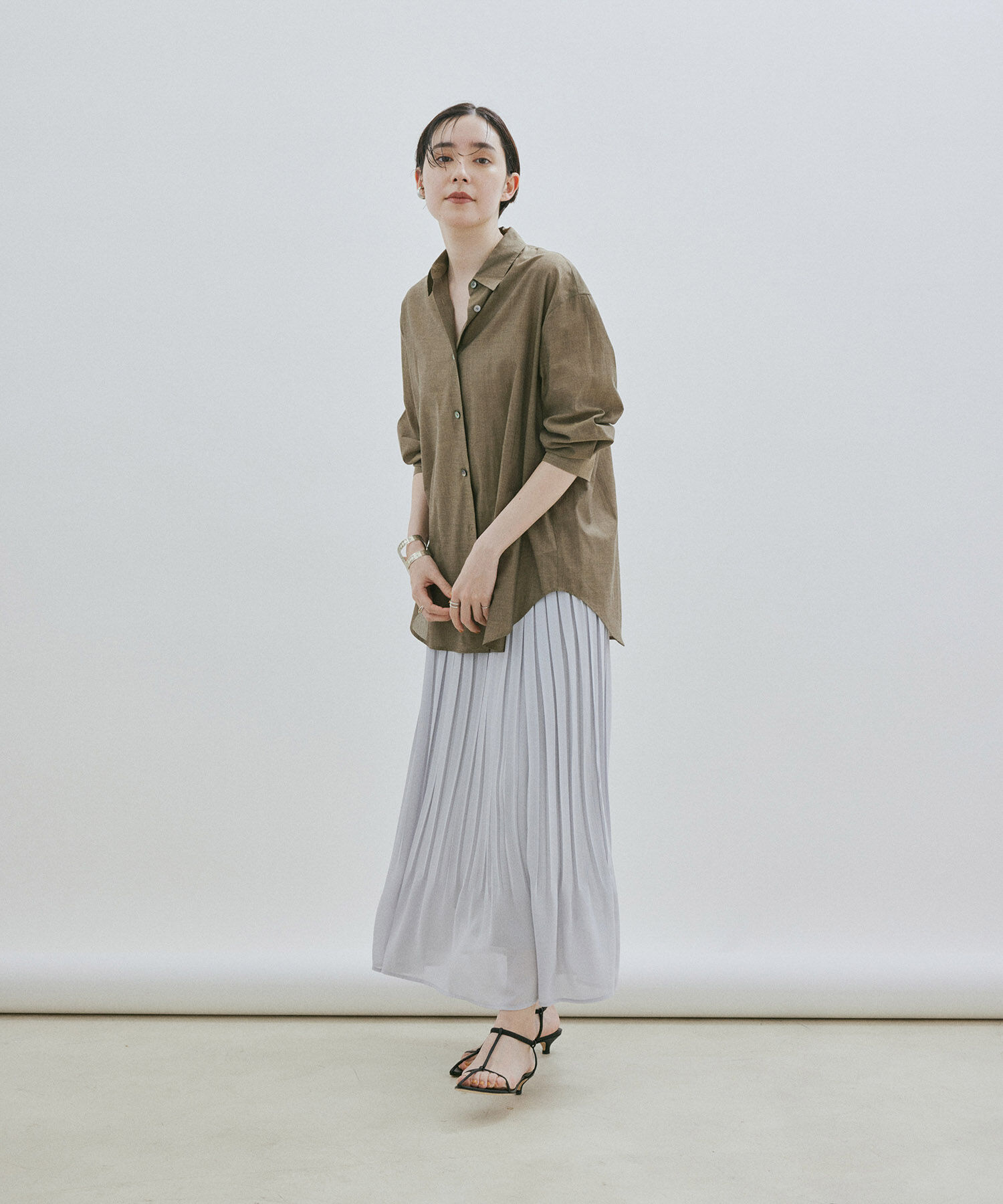 SALON adam et rope'「【NIPPON CULTURE】ワッシャーローンオーバーシャツ / 無地・ストライプ」|シャツ・ブラウス|