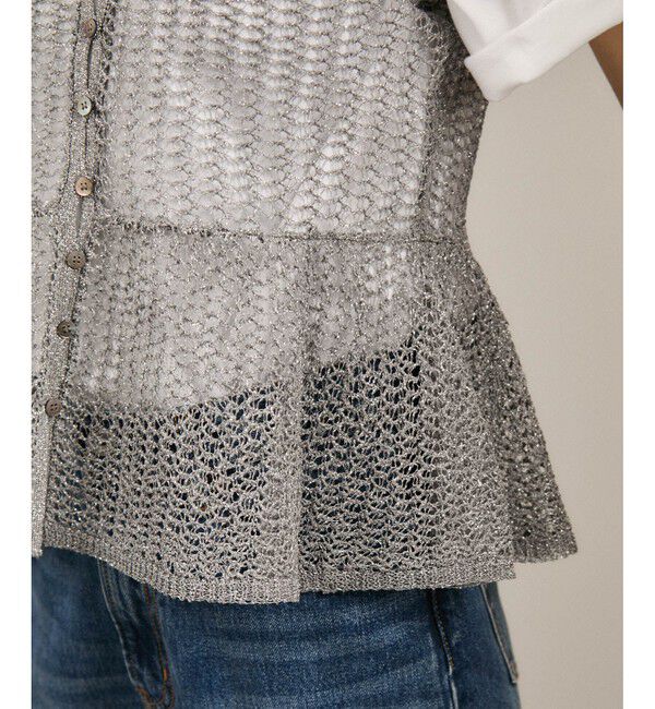 SALON adam et rope'「ブライトニットレースフレアージレ / ベスト［前後2WAY］」|ベスト・ジレ|