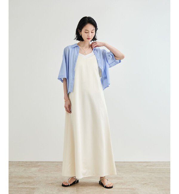 ROPE「【洗える】コットンシアークロップドシャツ」|シャツ・ブラウス|