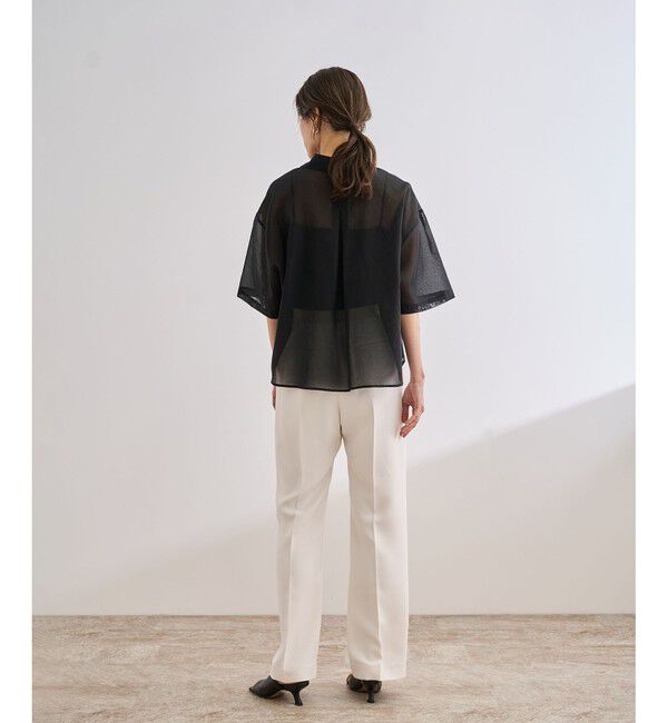 ROPE「【洗える】コットンシアークロップドシャツ」|シャツ・ブラウス|