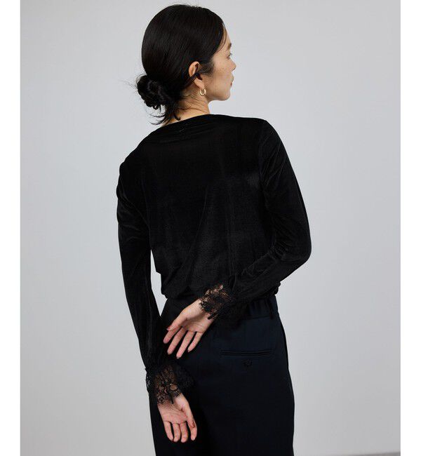 ROPE「レース袖シアーベロアカットソー/イージーケア」|Tシャツ・カットソー|