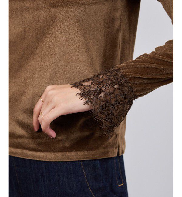 ROPE「レース袖シアーベロアカットソー/イージーケア」|Tシャツ・カットソー|