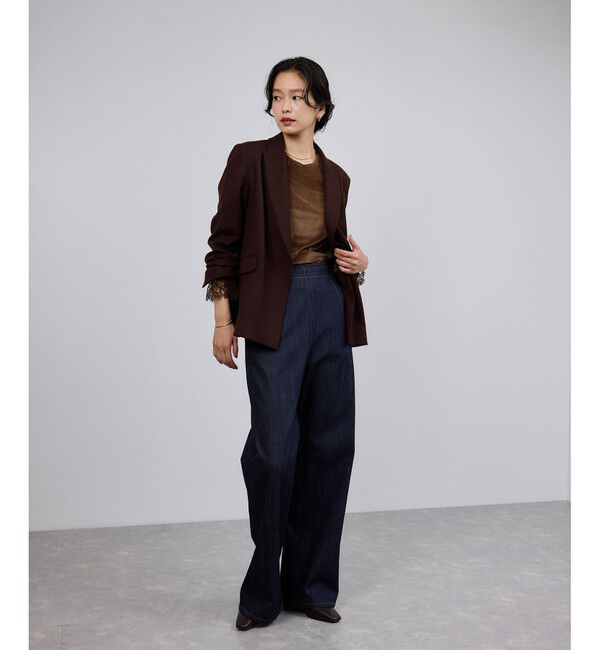 ROPE「レース袖シアーベロアカットソー/イージーケア」|Tシャツ・カットソー|