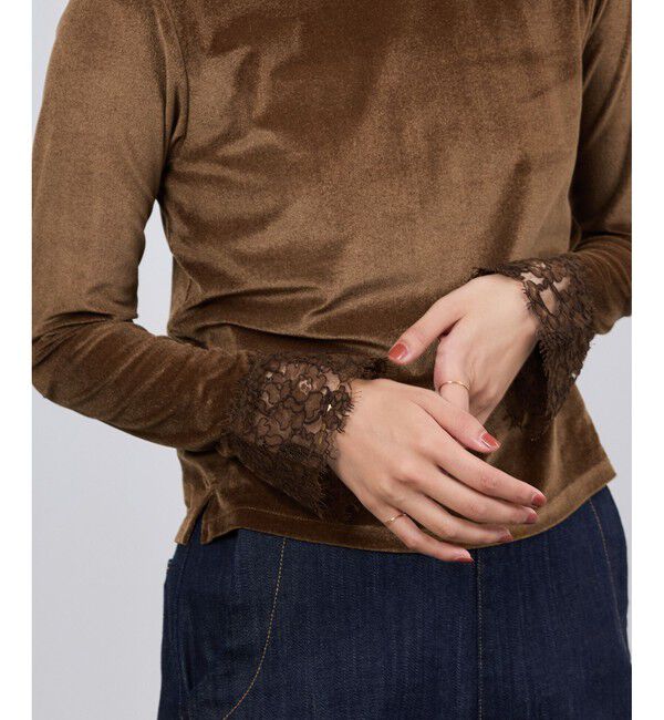 ROPE「レース袖シアーベロアカットソー/イージーケア」|Tシャツ・カットソー|