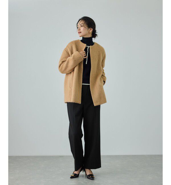 ROPE「ストレッチギャバセミフレアイージーパンツ/イージーケア」|チノ|