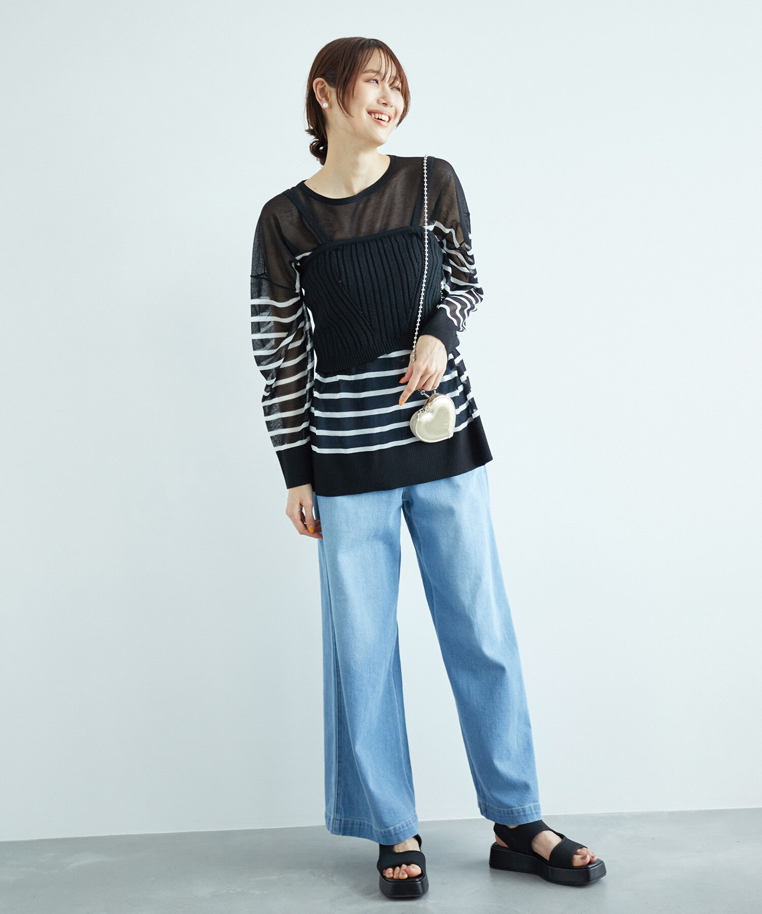 Rope&rsquo;Picnic「シアーボーダーニット」|ニット・セーター|