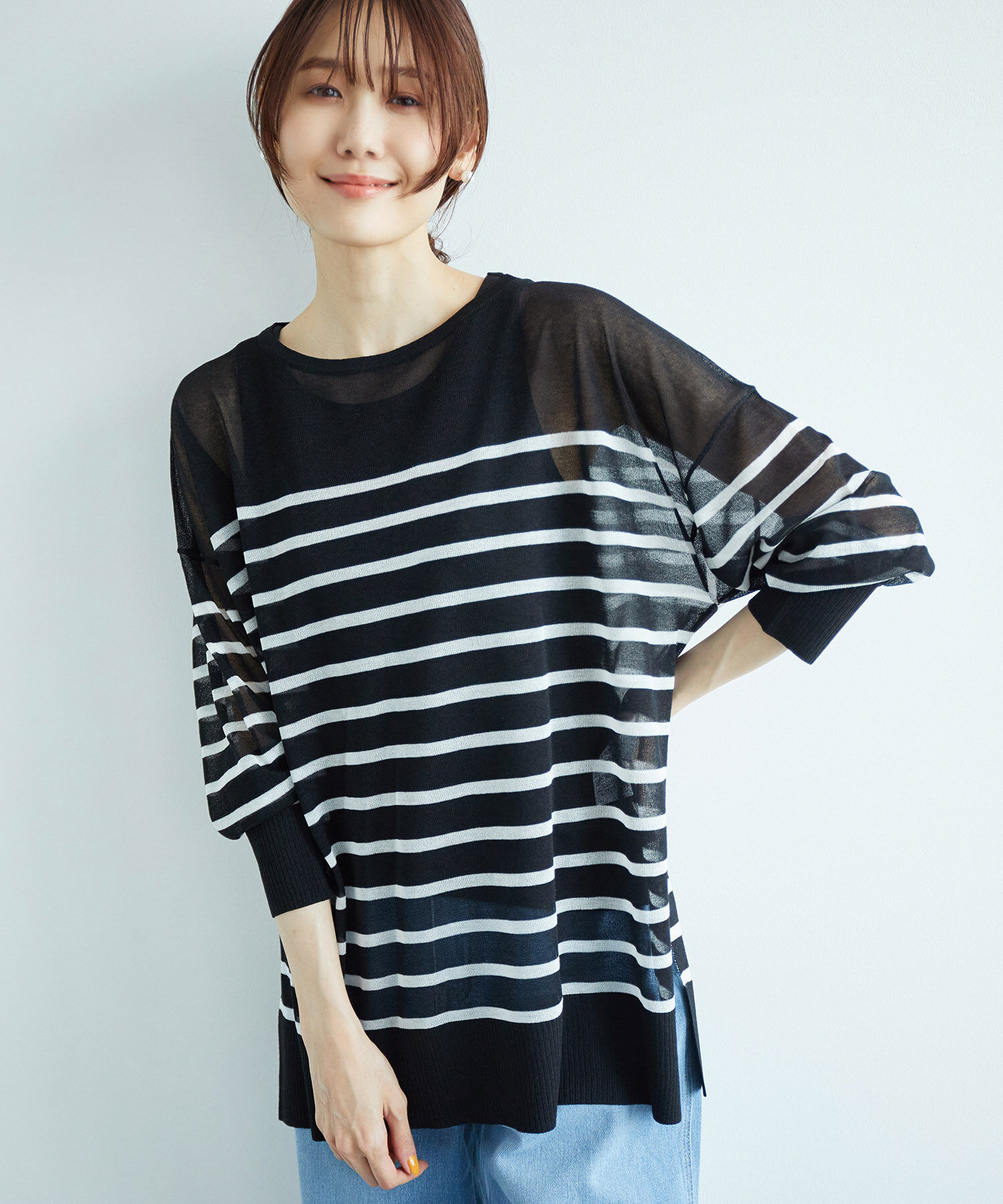 Rope&rsquo;Picnic「シアーボーダーニット」|ニット・セーター|