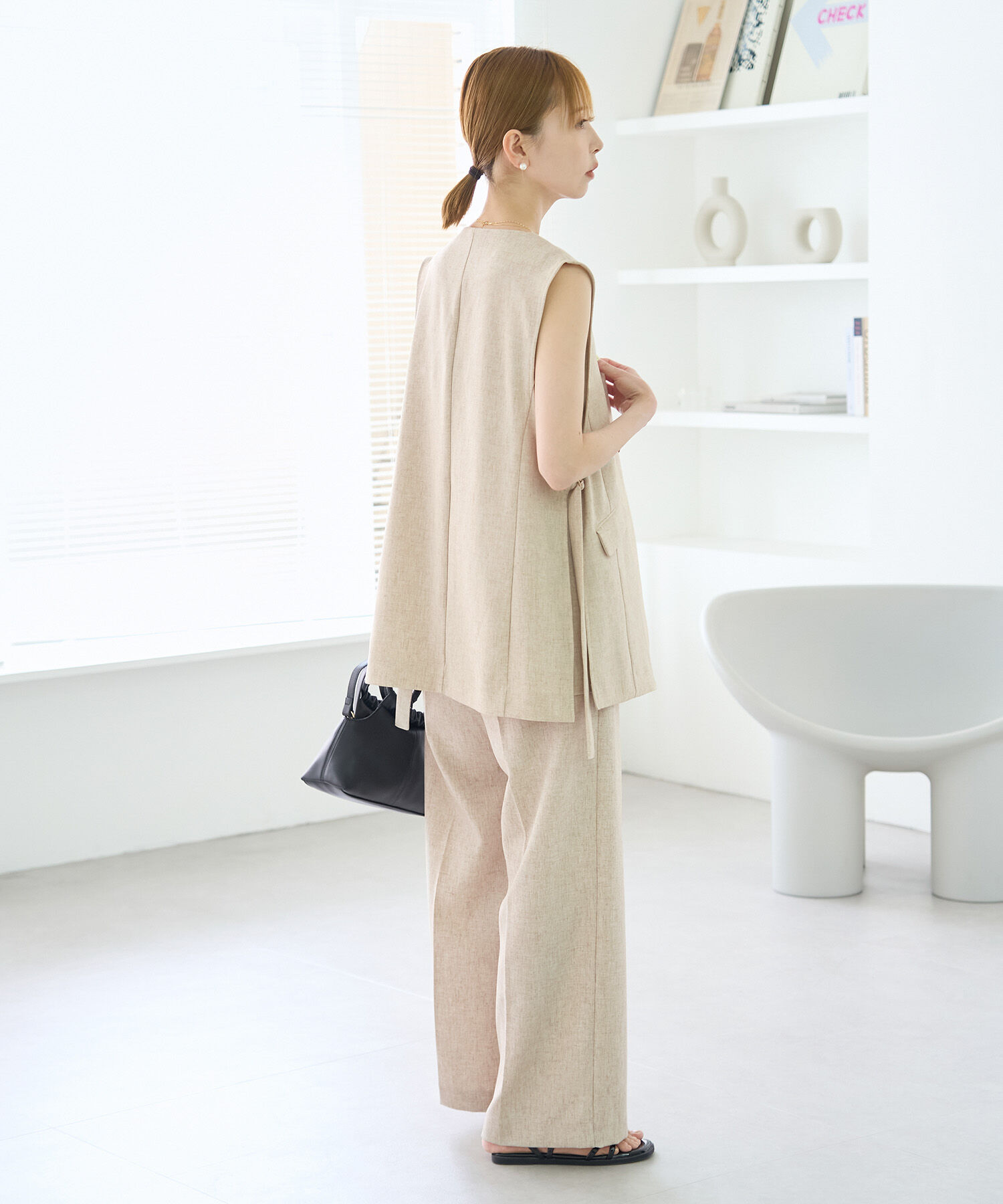 Rope&rsquo;Picnic「【ご好評につき新色追加決定！】リネン混シャンブレーパンツ/セットアップ対応・UVケア」|その他|