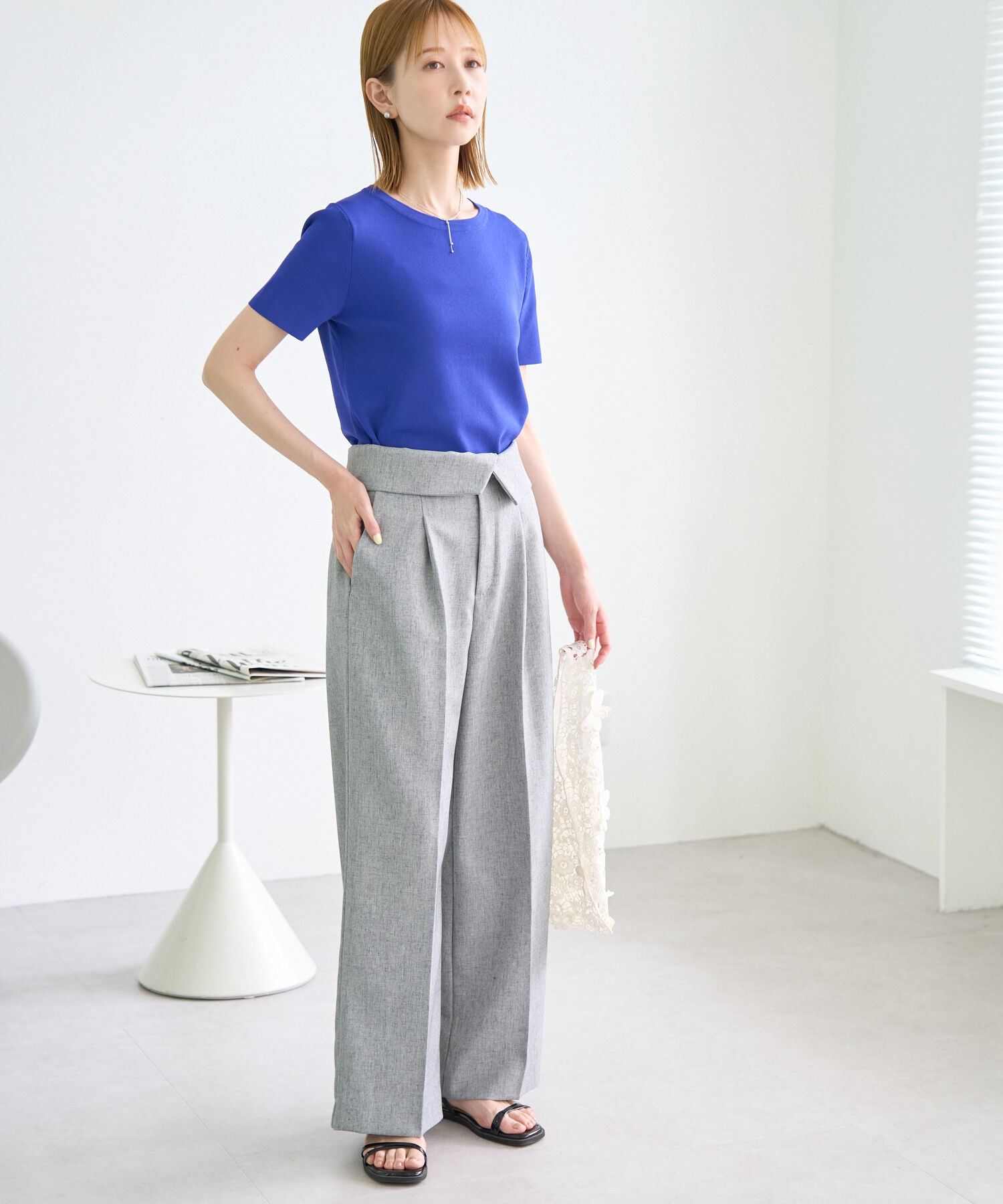 Rope&rsquo;Picnic「【ご好評につき新色追加決定！】リネン混シャンブレーパンツ/セットアップ対応・UVケア」|その他|