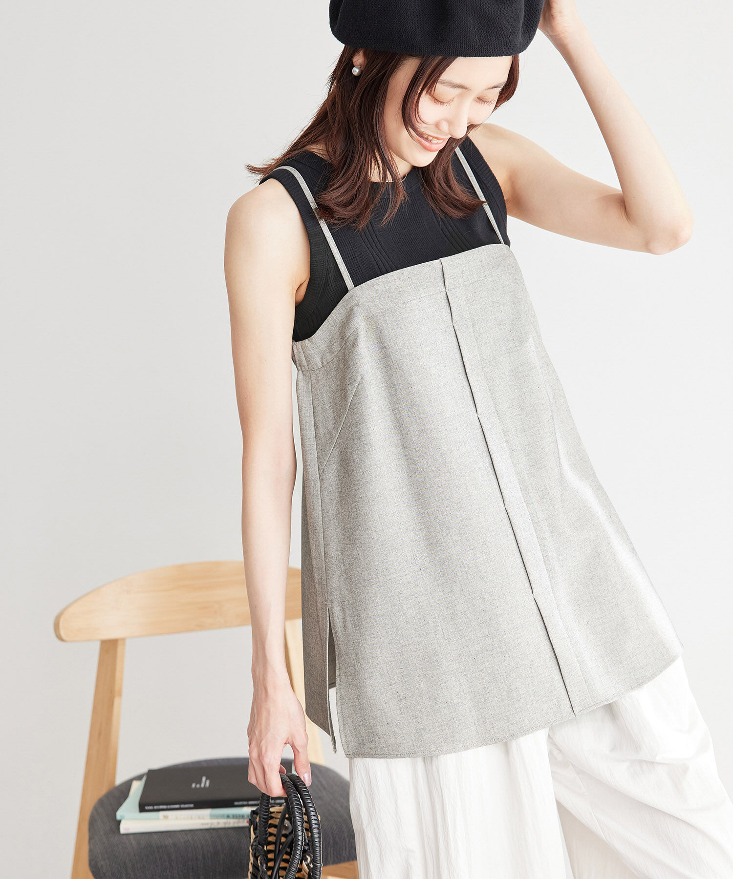 Rope&rsquo;Picnic「【ご好評につき新色追加！】チュニックビスチェ/セットアップ対応・UVケア」|キャミソール|グレー(07)