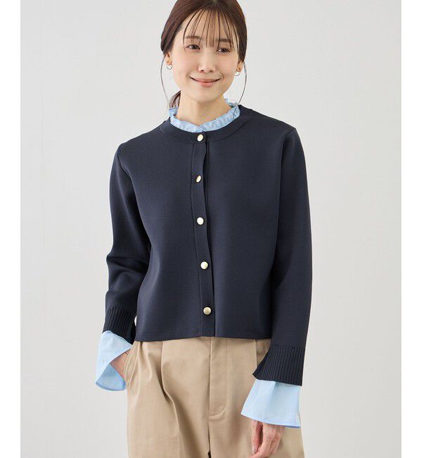 Rope&rsquo;Picnic「襟フリルドッキングカーディガン」|カーディガン|