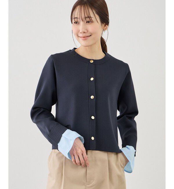 Rope&rsquo;Picnic「襟フリルドッキングカーディガン」|カーディガン|