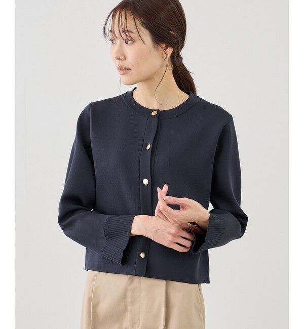 Rope&rsquo;Picnic「襟フリルドッキングカーディガン」|カーディガン|
