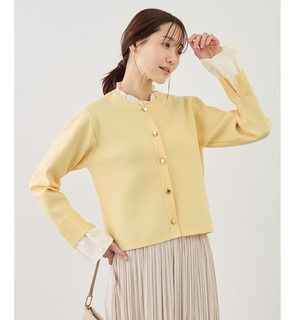 Rope&rsquo;Picnic「襟フリルドッキングカーディガン」|カーディガン|