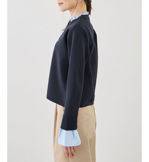 Rope&rsquo;Picnic「襟フリルドッキングカーディガン」|カーディガン|