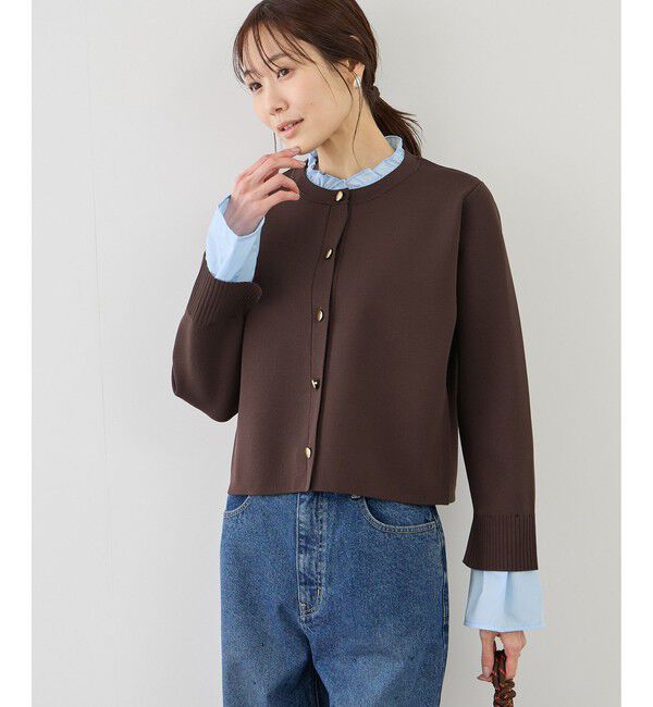 Rope&rsquo;Picnic「襟フリルドッキングカーディガン」|カーディガン|