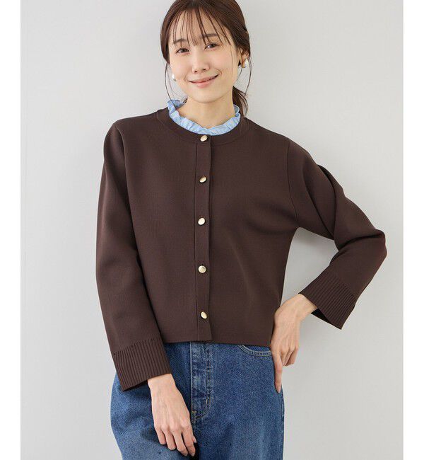 Rope&rsquo;Picnic「襟フリルドッキングカーディガン」|カーディガン|