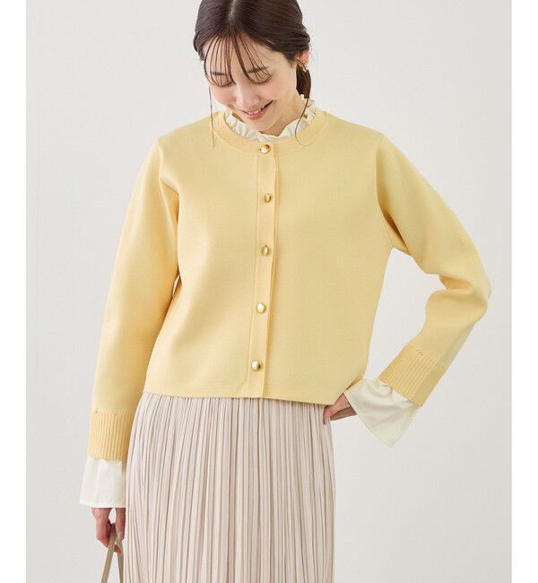 Rope&rsquo;Picnic「襟フリルドッキングカーディガン」|カーディガン|