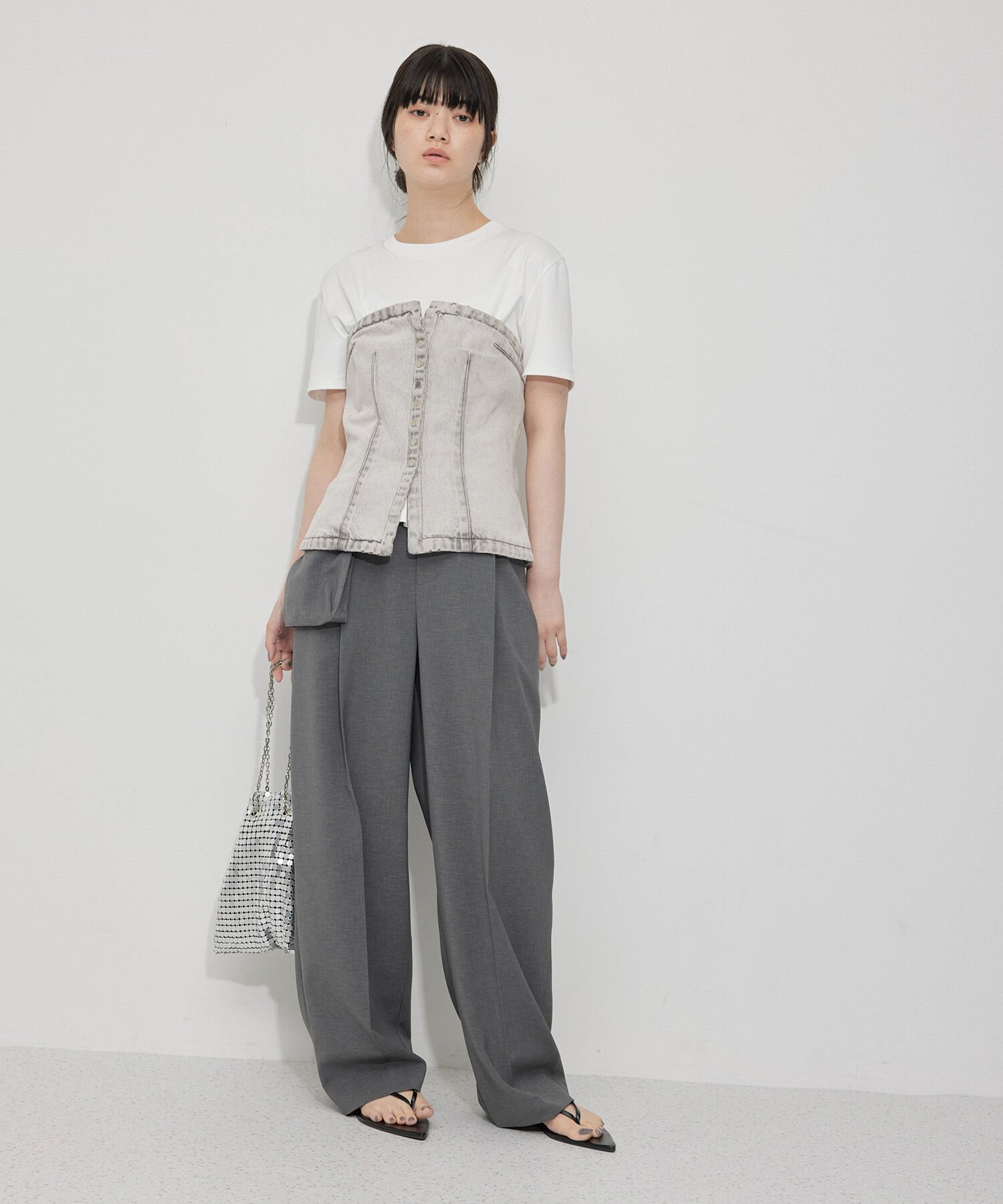 ADAM ET ROPE'「【環境配慮・セットアップ対応】デニムビスチェ」|その他|