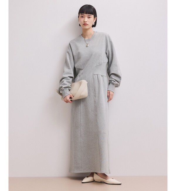 ADAM ET ROPE'「【WEB限定】ウエストリブスウェットワンピース」|ワンピース|グレー(07)