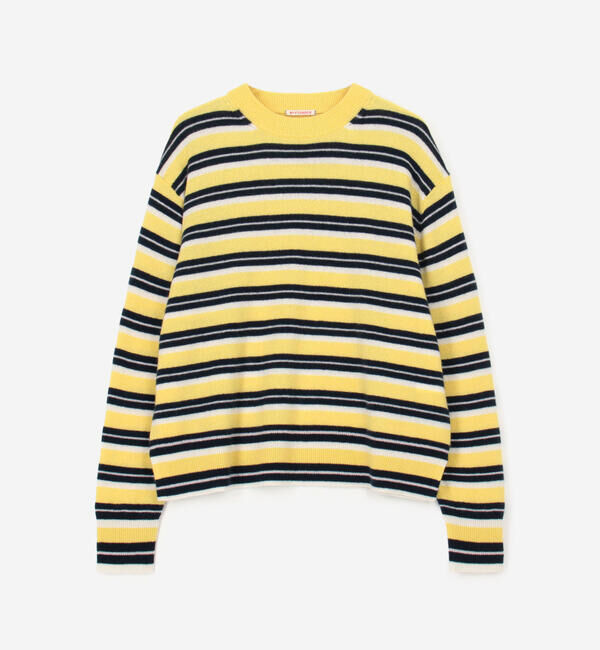  「RYE TENDER | 〈別注〉マルチボーダー 長袖 クルーネックニット WOMEN」|ニット・セーター|B